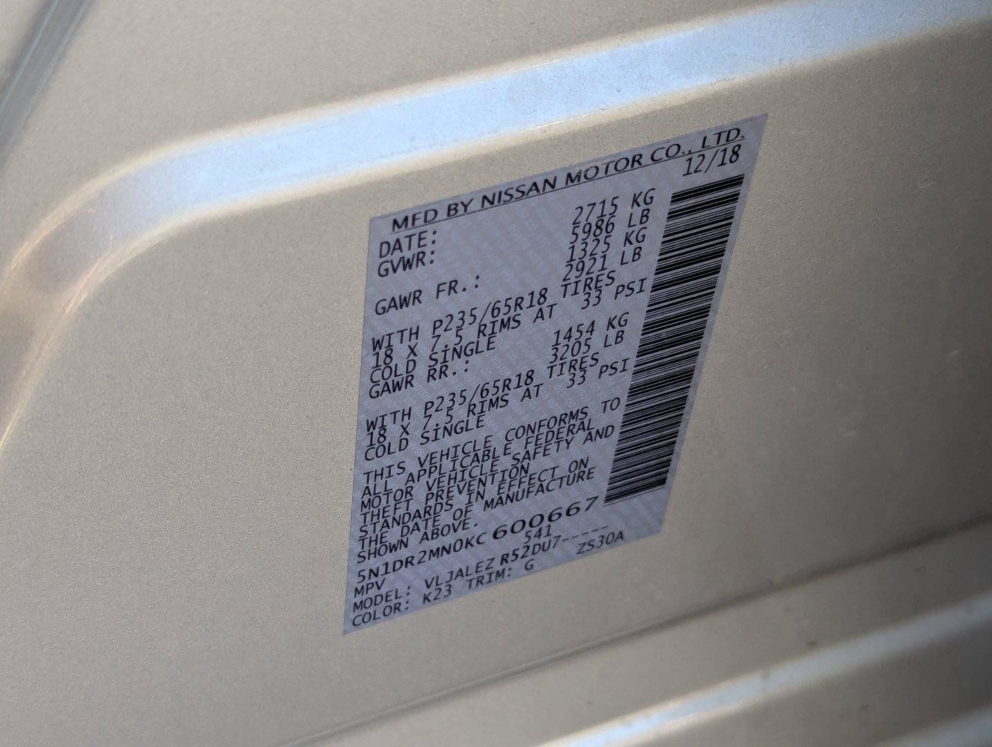 Used 2019 Nissan Pathfinder SV FWD image 38