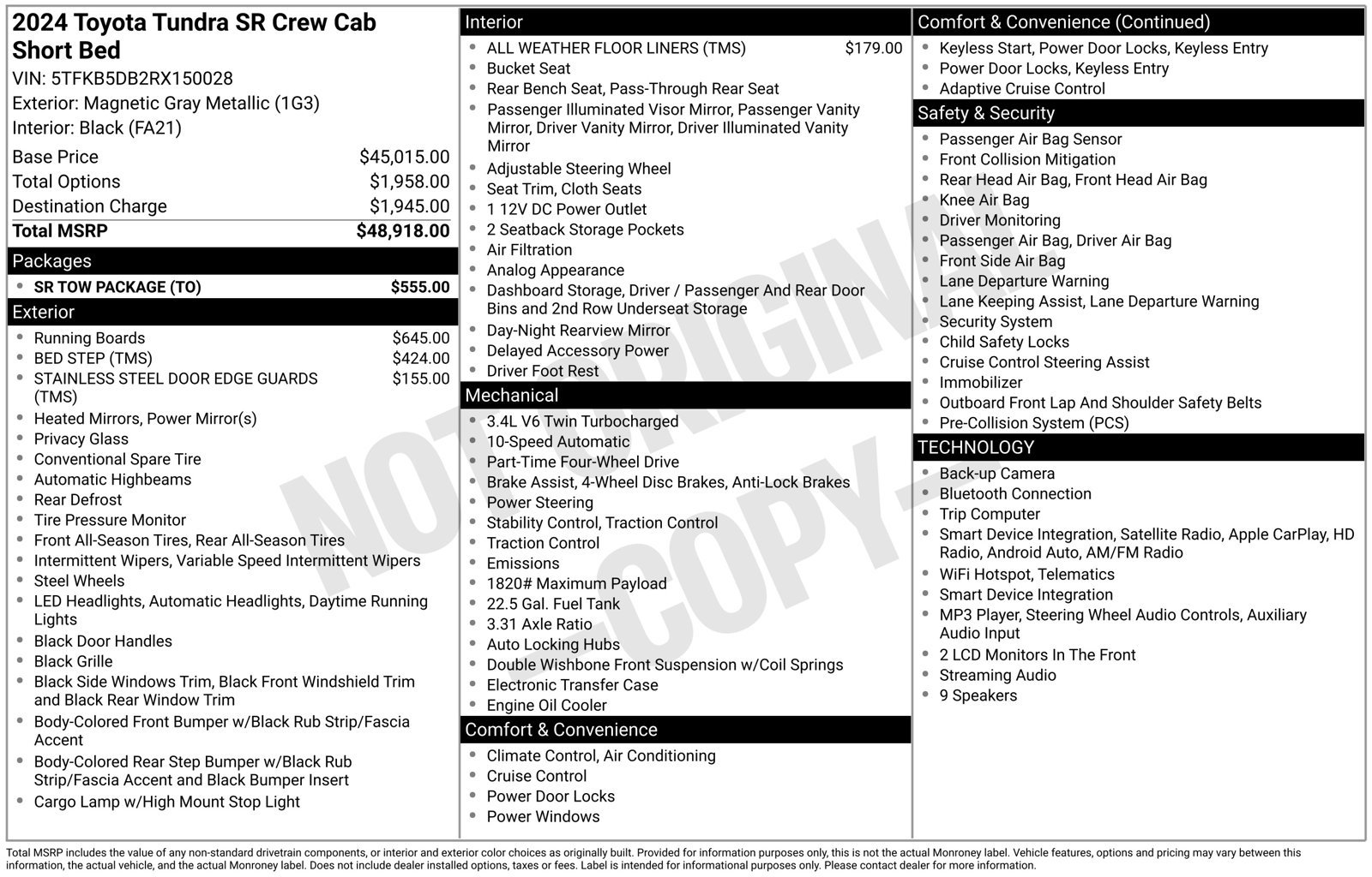 Used 2024 Toyota Tundra SR w/ SR Tow Package AWD/4WD image 37