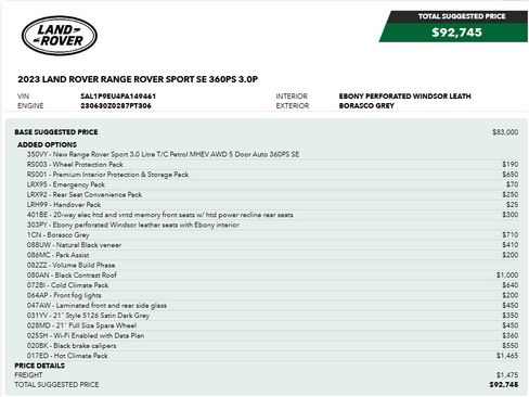 Used 2023 Land Rover Range Rover Sport SE AWD/4WD image 2