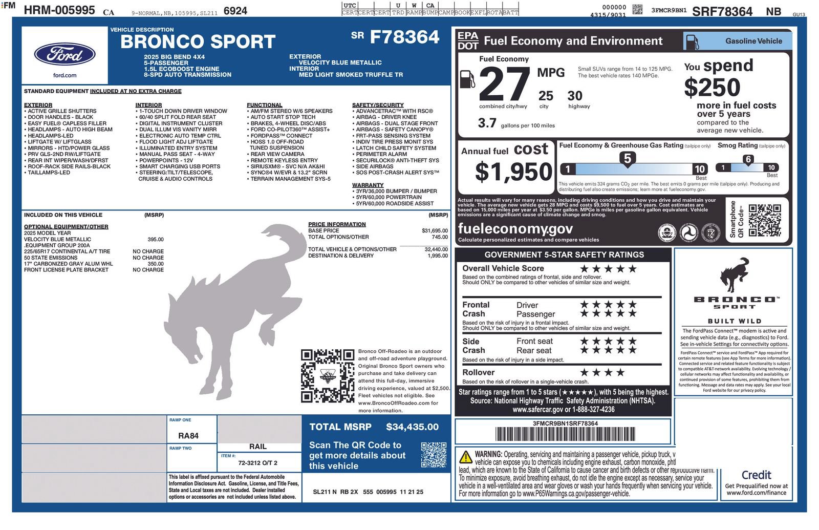 Used 2025 Ford Bronco Sport Big Bend AWD/4WD image 4