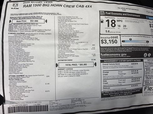 New 2026 RAM 1500 Big Horn AWD/4WD image 39