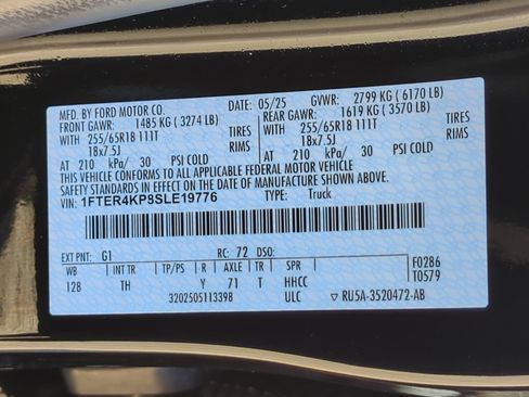 Used 2025 Ford Ranger Lariat w/ Black Appearance Package image 34