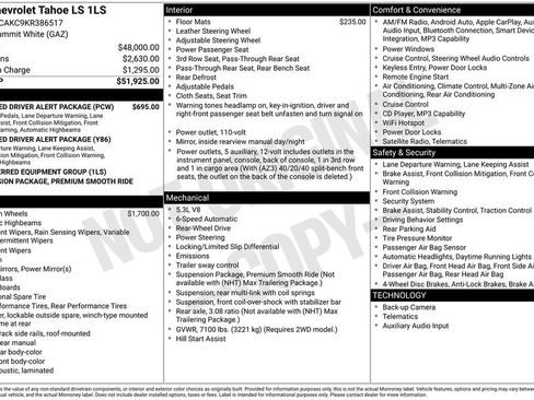 Used 2019 Chevrolet Tahoe LS w/ Enhanced Driver Alert Package RWD image 4