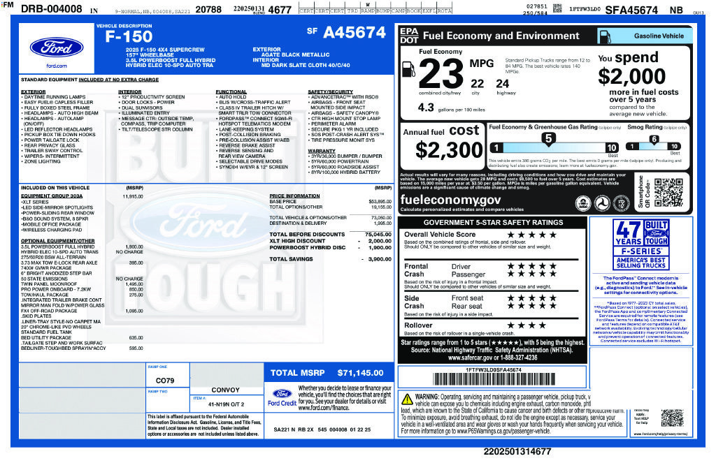 Certified 2025 Ford F150 XLT w/ Equipment Group 303A High AWD/4WD image 12