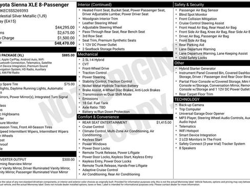 Used 2025 Toyota Sienna XLE w/ XLE Plus Package FWD image 7