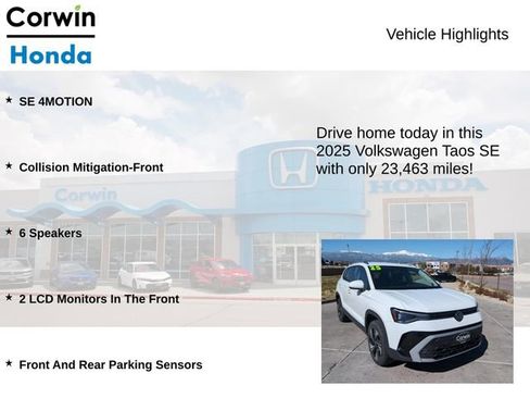 Used 2025 Volkswagen Taos SE AWD/4WD image 6