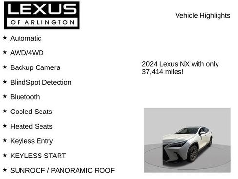 Used 2024 Lexus NX 350h AWD w/ Cold Area Package image 8