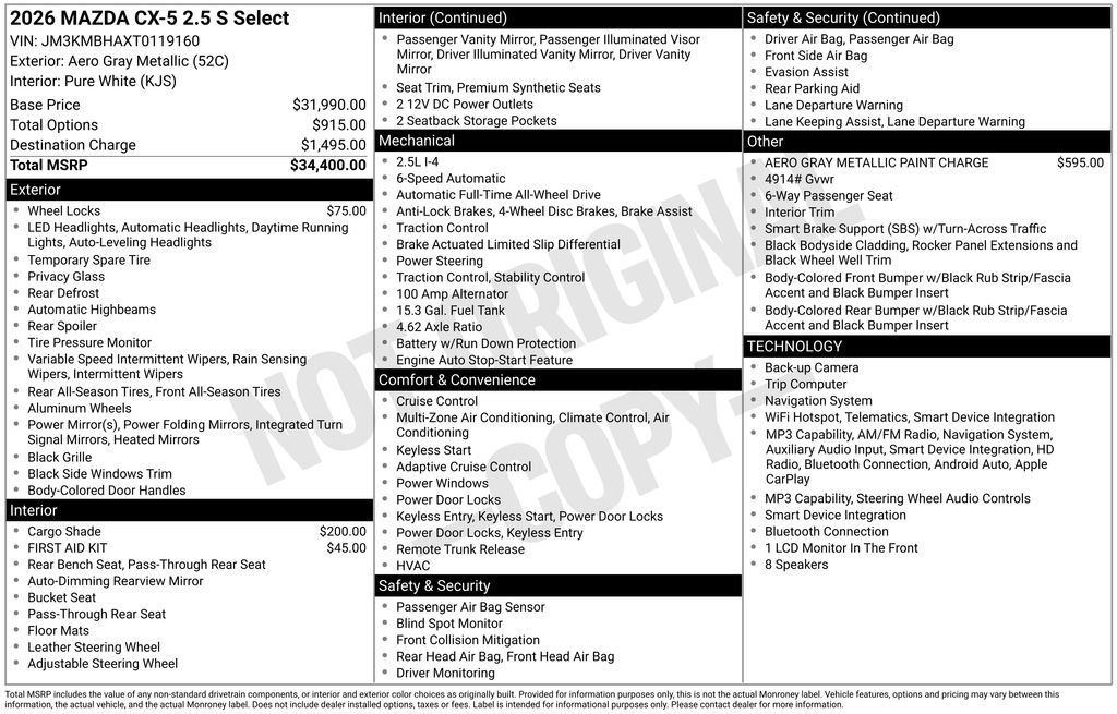 New 2026 MAZDA CX-5 Select AWD/4WD image 6