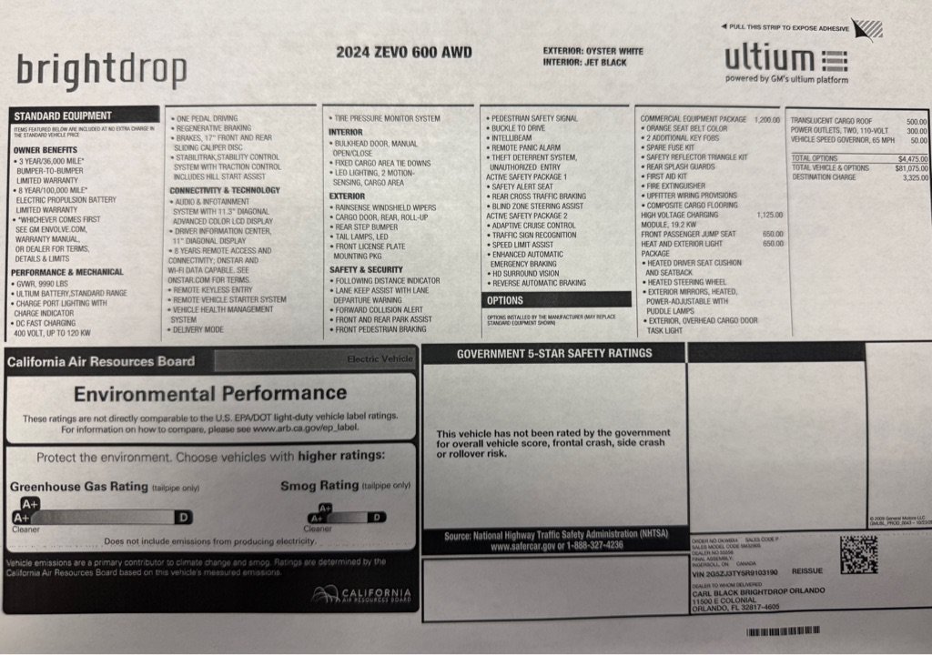 Used 2024 Chevrolet Brightdrop 600 w/ Commercial Equipment Package AWD/4WD image 3