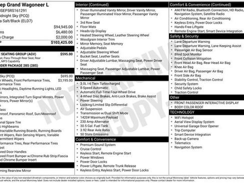 New 2024 Jeep Grand Wagoneer L 4WD w/ Flexible Seating Group image 4