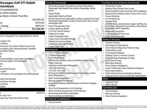 Used 2019 Volkswagen GTI Rabbit Edition FWD image 1