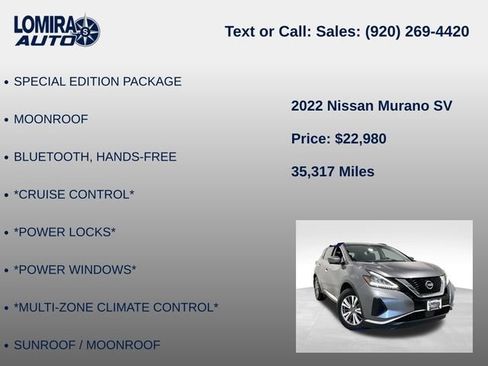 Used 2022 Nissan Murano SV AWD/4WD image 14