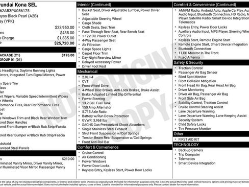 Certified 2023 Hyundai Kona SEL w/ Cargo Package image 31