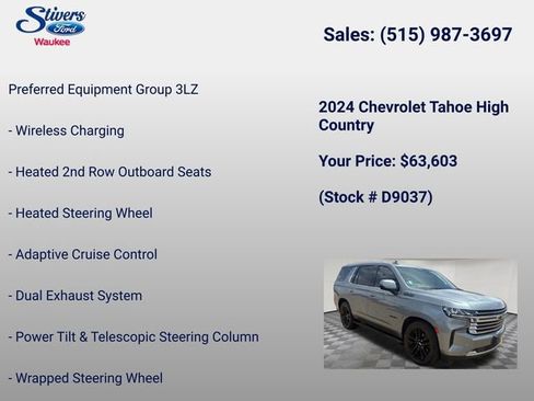 Used 2024 Chevrolet Tahoe High Country AWD/4WD image 16
