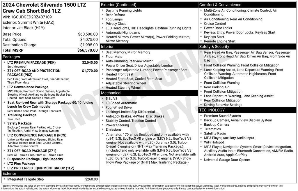 Used 2024 Chevrolet Silverado 1500 LTZ w/ LTZ Premium Package AWD/4WD image 26
