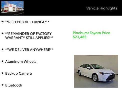 Used 2026 Toyota Corolla LE w/ LE Premium Package image 19