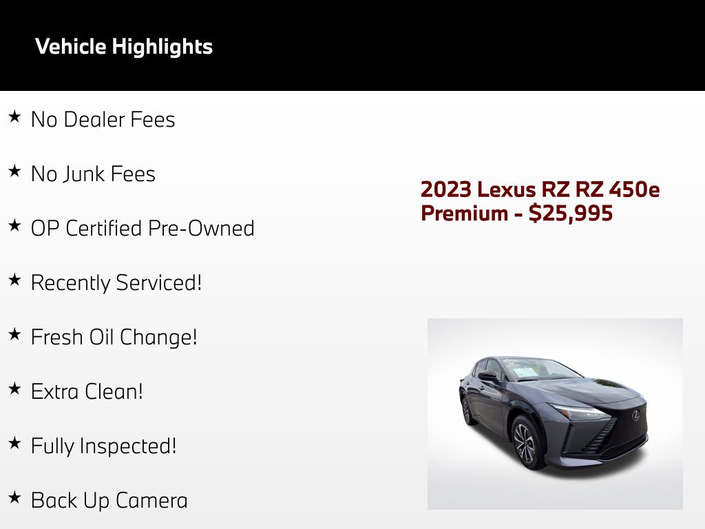 Used 2023 Lexus RZ 450e Premium w/ Accessory Package (Z1) AWD/4WD image 58