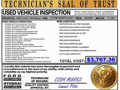 Used 2023 Ford F150 Raptor w/ Raptor 37 Performance Package image 2