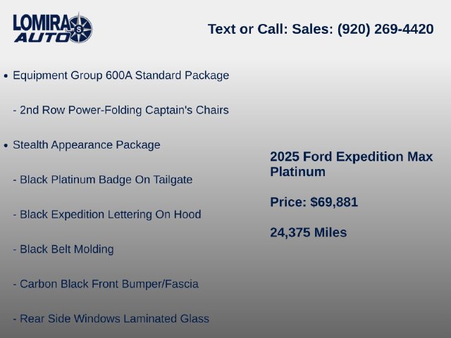 Used 2025 Ford Expedition Max Platinum w/ Stealth Appearance Package AWD/4WD image 6