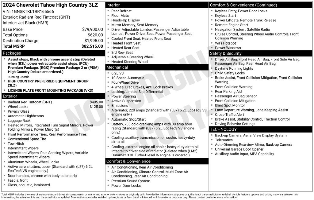 Certified 2024 Chevrolet Tahoe High Country AWD/4WD image 40