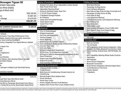 Used 2026 Volkswagen Tiguan SE w/ Panoramic Sunroof Package AWD/4WD image 7