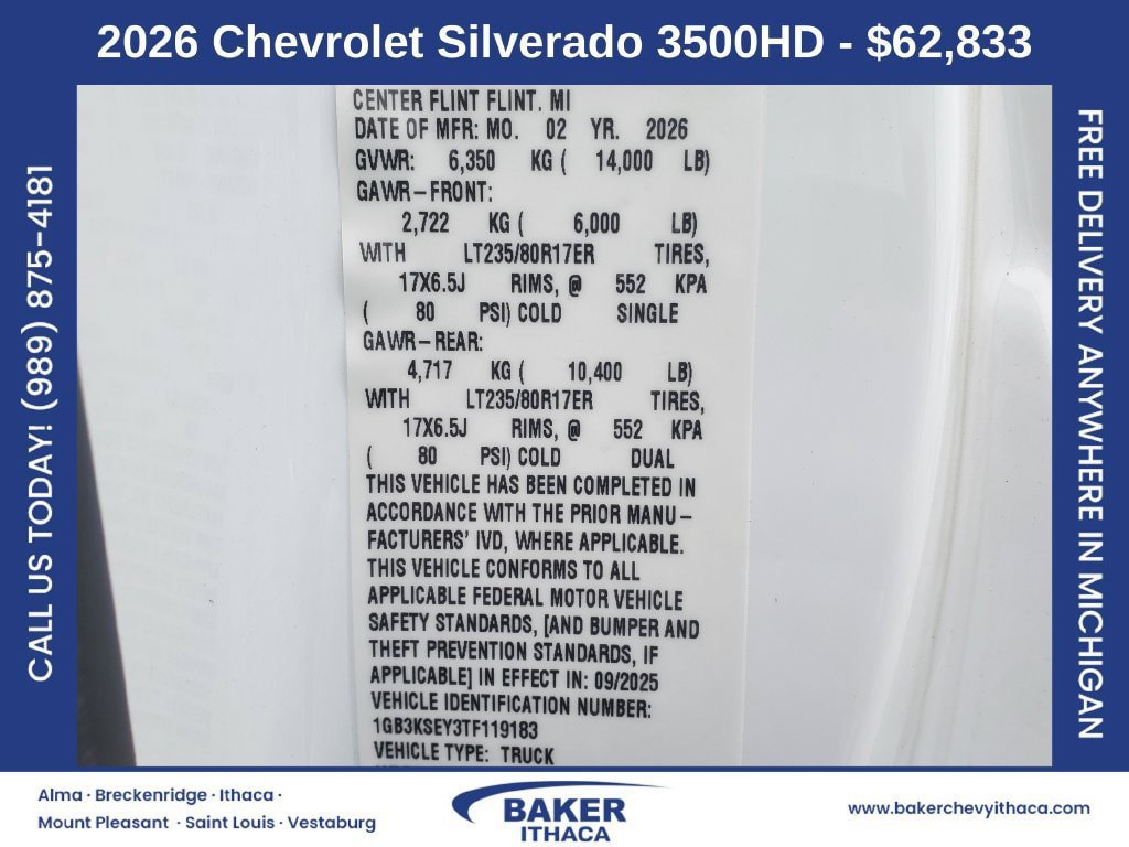 New 2026 Chevrolet Silverado 3500 W/T w/ WT Convenience Package AWD/4WD image 31