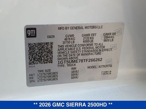 New 2026 GMC Sierra 2500 SLE w/ SLE Value Package; AWD/4WD image 26