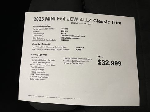 Used 2023 MINI Cooper Clubman John Cooper Works w/ Signature Upholstery Package image 17