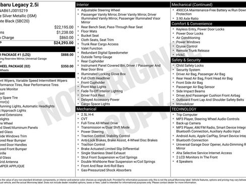 Used 2018 Subaru Legacy 2.5i w/ Popular Package #1 image 6