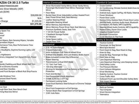 Used 2021 MAZDA CX-30 AWD 2.5 Turbo S image 6