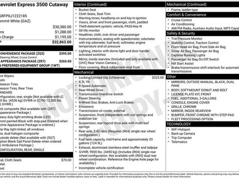 Used 2018 Chevrolet Express 3500 w/ Driver Convenience Package RWD image 9