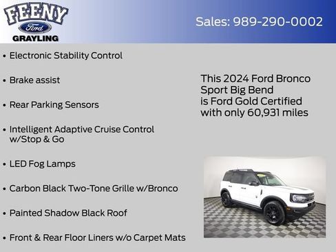 Used 2024 Ford Bronco Sport Big Bend w/ Convenience Package AWD/4WD image 24