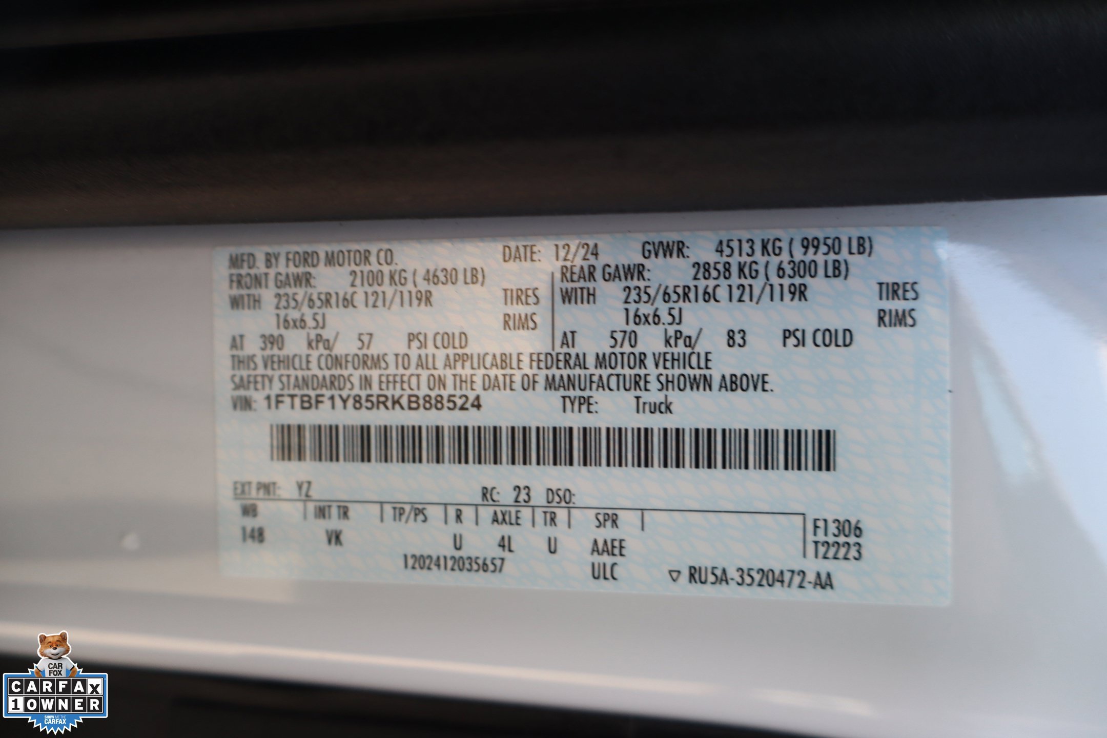 Used 2024 Ford Transit 350 148 Low Roof w/ Load Area Protection Package RWD image 31