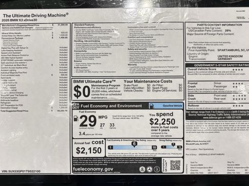 Used 2026 BMW X3 xDrive30i w/ Convenience Package AWD/4WD image 31
