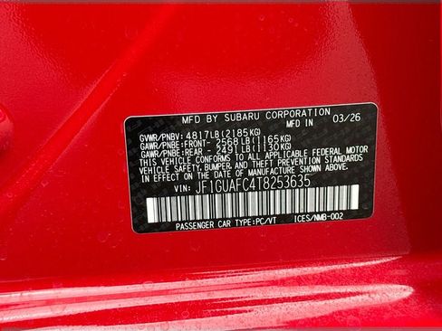 New 2026 Subaru Impreza 2.0i Sport AWD/4WD image 38