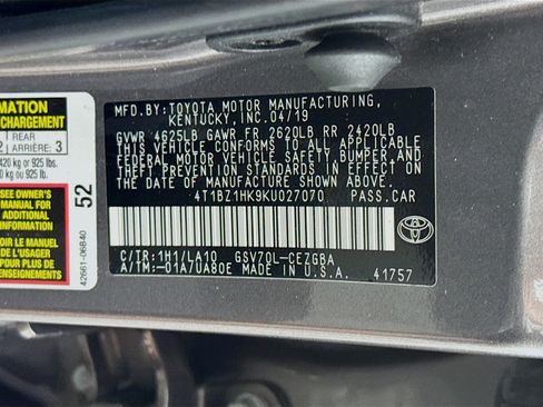 Used 2019 Toyota Camry XLE image 71