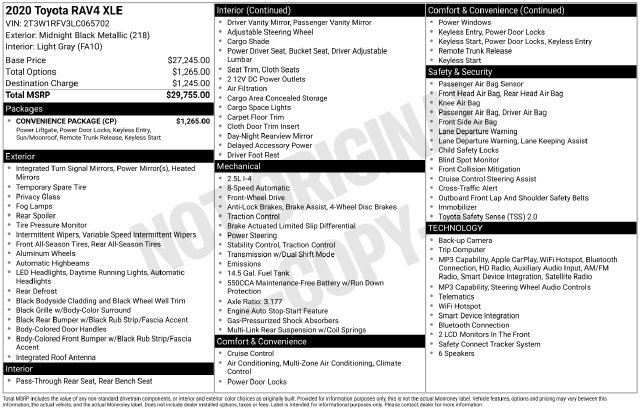 Used 2020 Toyota RAV4 XLE w/ Convenience Package FWD image 16