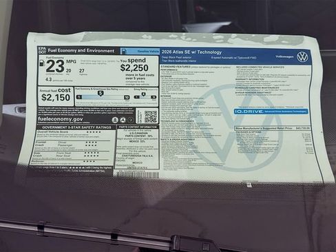 New 2026 Volkswagen Atlas SE image 19