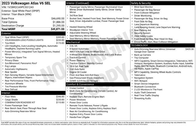Certified 2023 Volkswagen Atlas SEL AWD/4WD image 38