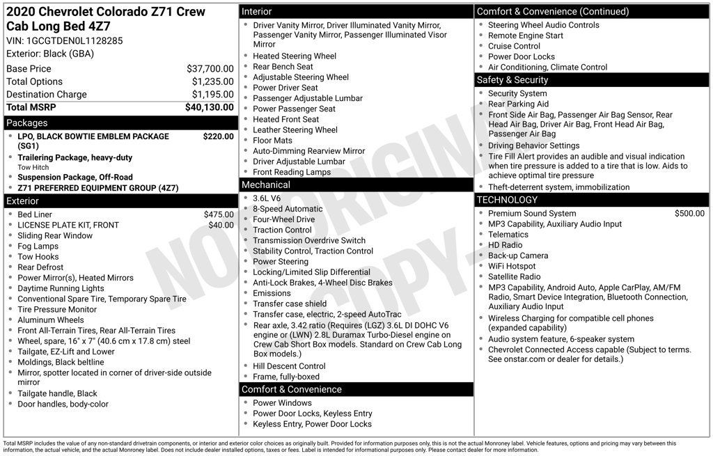 Certified 2020 Chevrolet Colorado Z71 AWD/4WD image 11