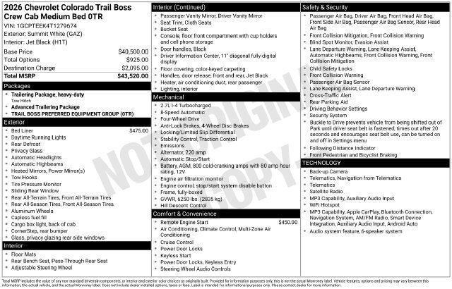 New 2026 Chevrolet Colorado Trail Boss AWD/4WD image 4