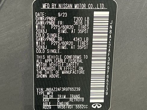 Used 2024 INFINITI QX80 Luxe image 87