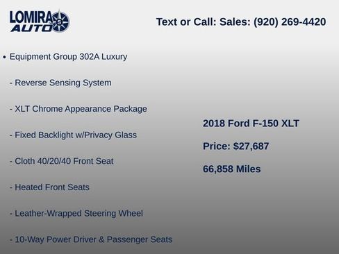 Used 2018 Ford F150 XLT w/ Equipment Group 302A Luxury AWD/4WD image 7