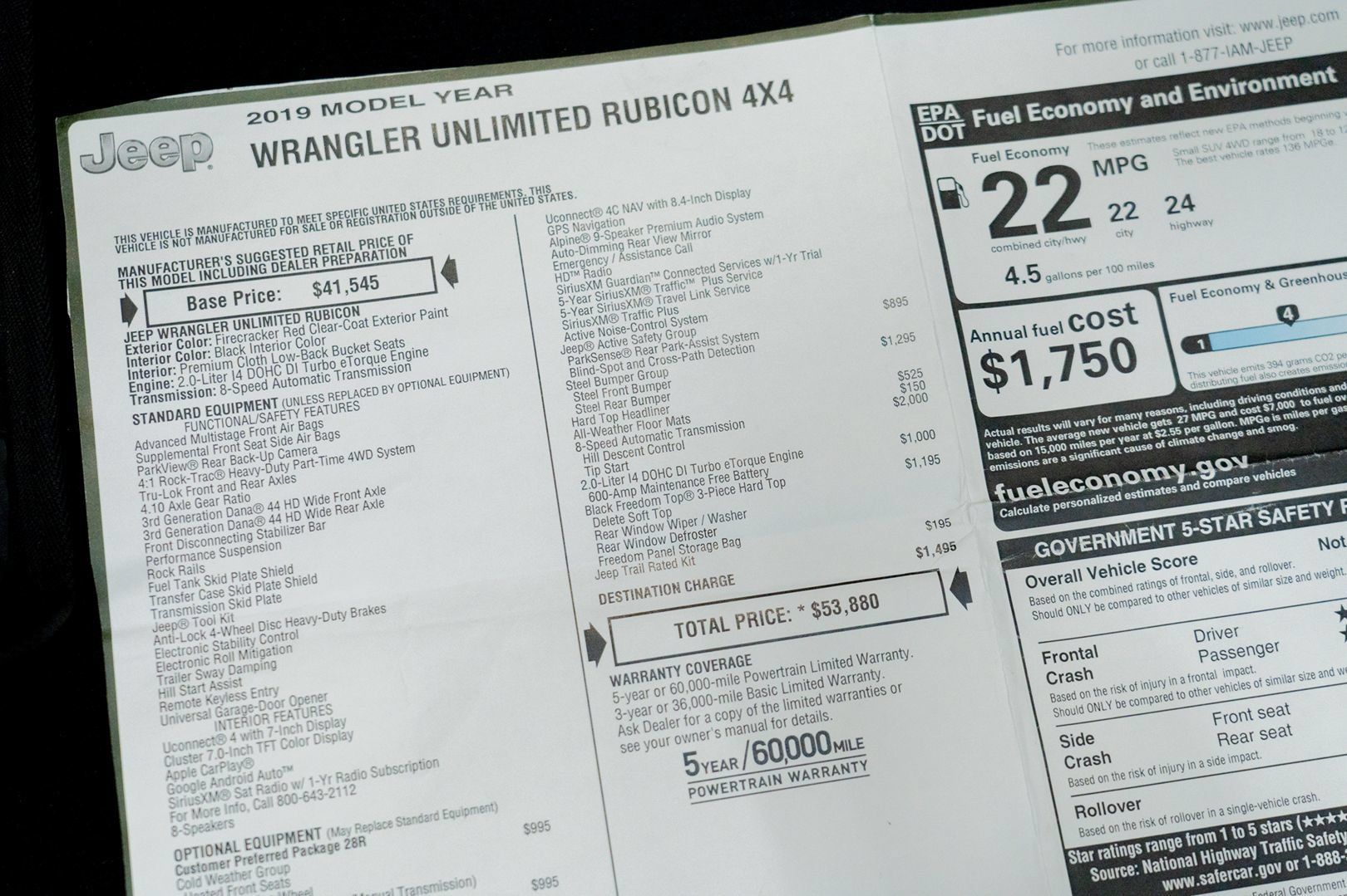 Used 2019 Jeep Wrangler Unlimited Rubicon AWD/4WD image 61