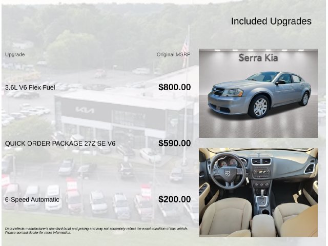 Used 2014 Dodge Avenger SE w/ Quick Order Package 27Z SE V6 FWD image 6