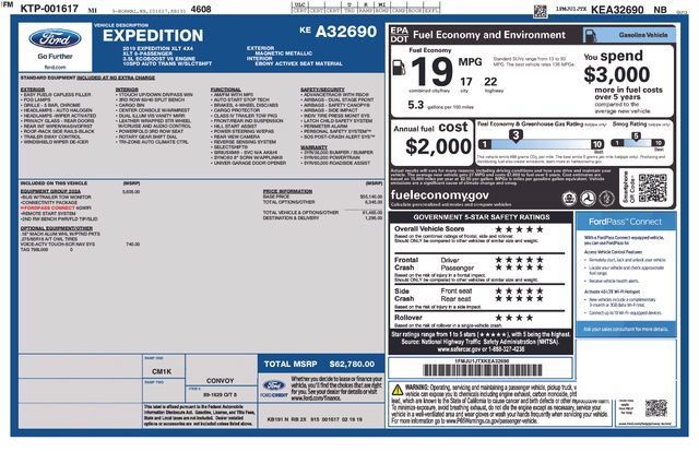 Used 2019 Ford Expedition XLT w/ Equipment Group 202A AWD/4WD image 3