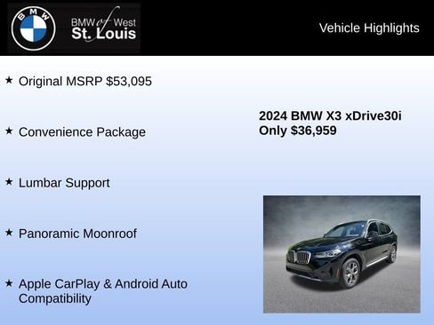 Used 2024 BMW X3 xDrive30i w/ Convenience Package AWD/4WD image 8