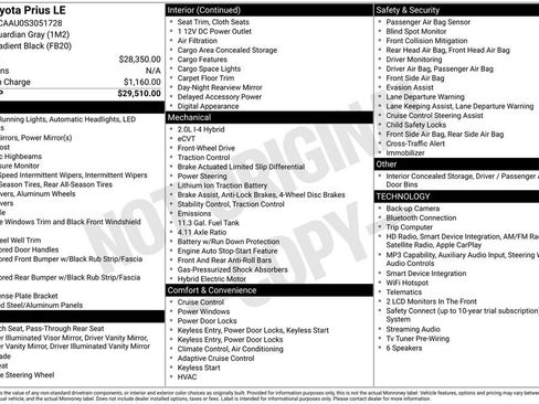 Used 2025 Toyota Prius LE FWD image 5