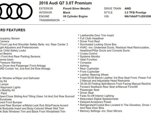 Used 2018 Audi Q7 3.0T Prestige w/ Prestige Package image 19