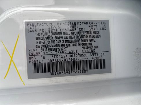 New 2026 Nissan Sentra S w/ Floor Mat Package image 12